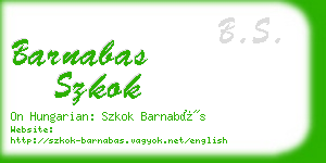 barnabas szkok business card